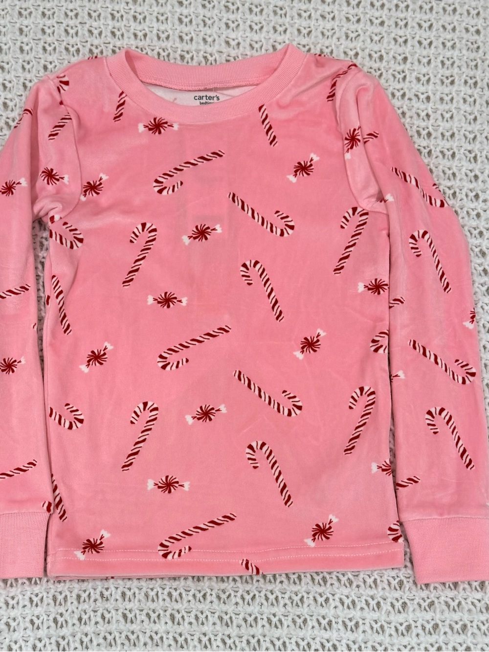 Toddler Girl Peppermint Print DreamPlush Long-Sleeve Snug Fit 2-Pc Pajamas Pink - Picture 5 of 10